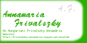 annamaria frivalszky business card