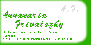 annamaria frivalszky business card